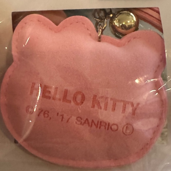 Hello Kitty Pink and Silver Rhinestone Plush Keychain - Picture 3 of 4